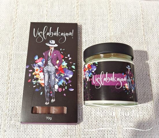 Komplekts svece un šokolāde Vislabākajam